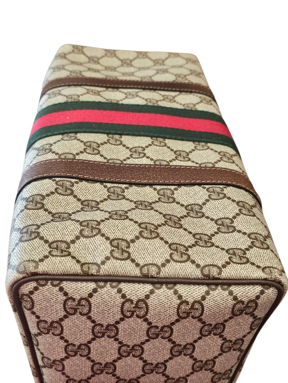 💥HOST PICK💥 Gucci Vintage Beige GG Supreme Canvas Boston Bag - Picture 6 of 7